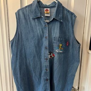 Warner Bros. Looney Tunes Blue Denim Sleeveless Top